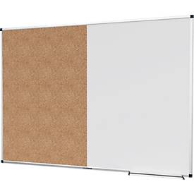 Kombiboard Legamaster UNITE, Pinboard & Whiteboard, B 1200 x T 12,6 x H 900 mm, lackierter Stahl & Naturkork, weiß & braun